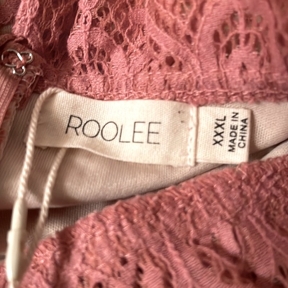 ROOLEE Romantic Beautiful Rose Pink Lace Lined MIDI Length Dress XXXL 3X New Tag - Picture 6 of 12